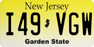 NJ license plate I49VGW