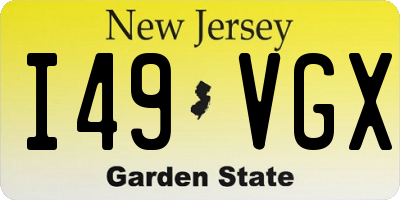 NJ license plate I49VGX