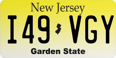 NJ license plate I49VGY