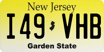 NJ license plate I49VHB