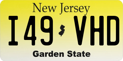NJ license plate I49VHD