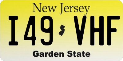 NJ license plate I49VHF
