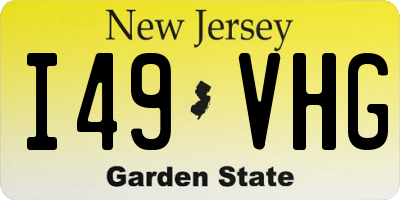 NJ license plate I49VHG
