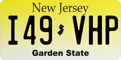 NJ license plate I49VHP