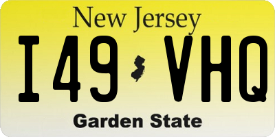 NJ license plate I49VHQ