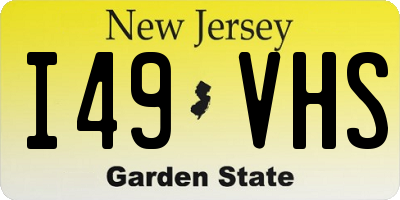 NJ license plate I49VHS