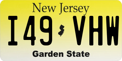 NJ license plate I49VHW