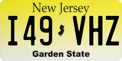NJ license plate I49VHZ