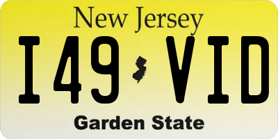 NJ license plate I49VID