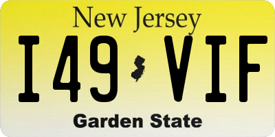 NJ license plate I49VIF