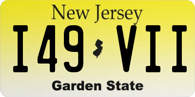 NJ license plate I49VII