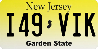 NJ license plate I49VIK