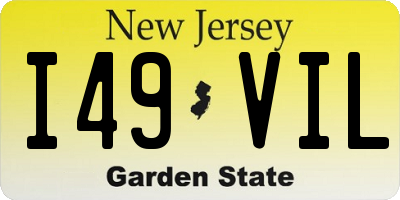 NJ license plate I49VIL