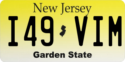 NJ license plate I49VIM