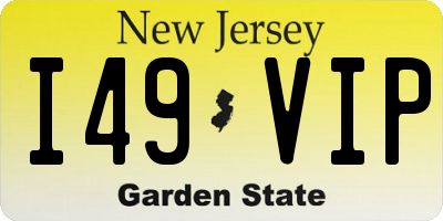 NJ license plate I49VIP