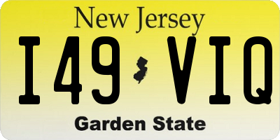 NJ license plate I49VIQ