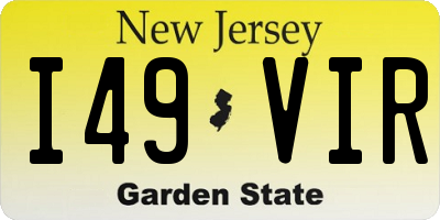 NJ license plate I49VIR