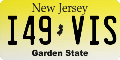 NJ license plate I49VIS