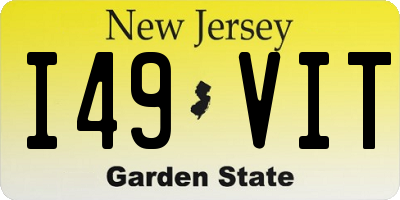 NJ license plate I49VIT