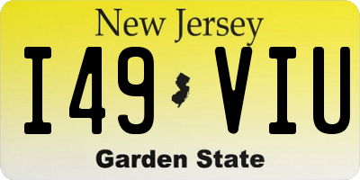 NJ license plate I49VIU