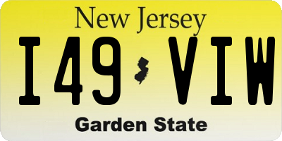 NJ license plate I49VIW