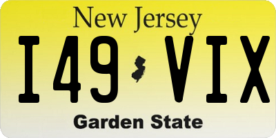 NJ license plate I49VIX