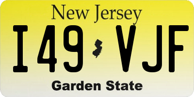 NJ license plate I49VJF