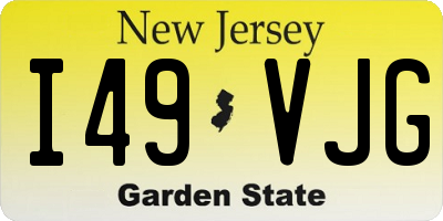 NJ license plate I49VJG