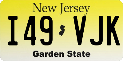 NJ license plate I49VJK