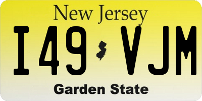 NJ license plate I49VJM