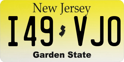 NJ license plate I49VJO