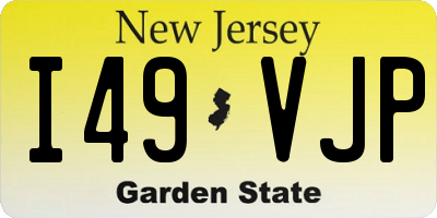 NJ license plate I49VJP