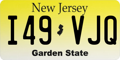 NJ license plate I49VJQ