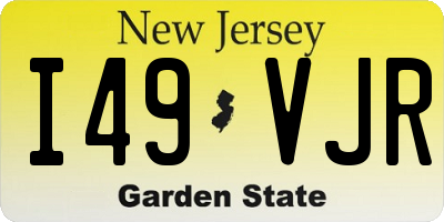 NJ license plate I49VJR