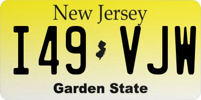 NJ license plate I49VJW