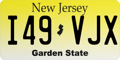 NJ license plate I49VJX