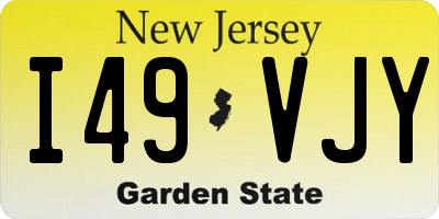 NJ license plate I49VJY