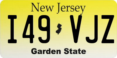NJ license plate I49VJZ