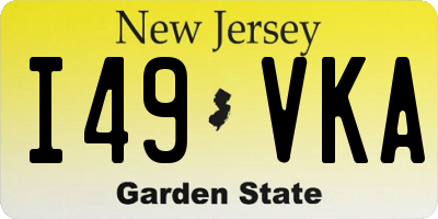NJ license plate I49VKA