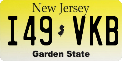 NJ license plate I49VKB