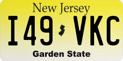 NJ license plate I49VKC