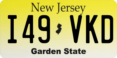 NJ license plate I49VKD