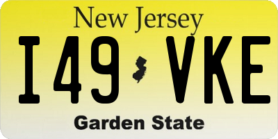 NJ license plate I49VKE