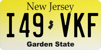 NJ license plate I49VKF