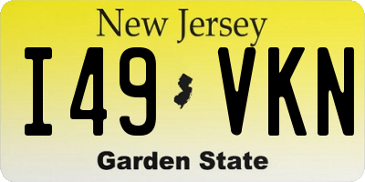 NJ license plate I49VKN