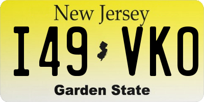 NJ license plate I49VKO
