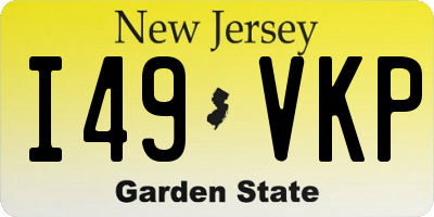 NJ license plate I49VKP