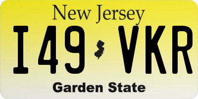 NJ license plate I49VKR