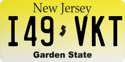 NJ license plate I49VKT