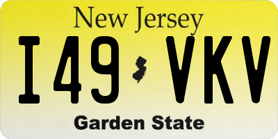 NJ license plate I49VKV